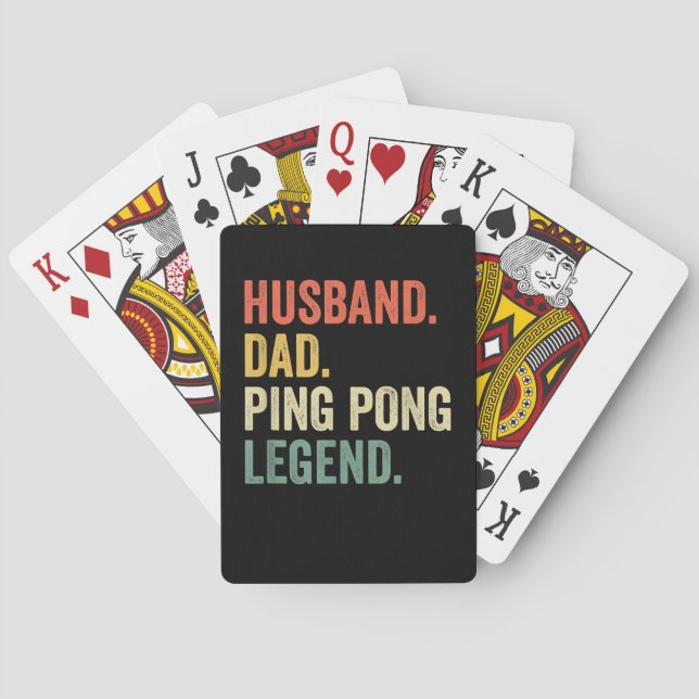 Baralho Ping Pong Engraçado Perna Tênis Mesa do marido Pai (Verso)