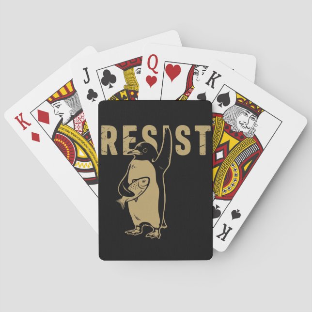 Baralho Pinguim Resiste Pinguins Protestam Contra Tarifas (Verso)