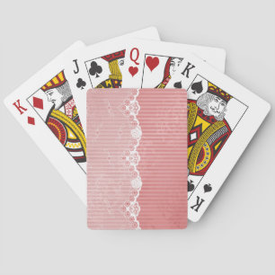 Baralho Pink and white background with black lace