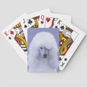 Baralho Pintura Branca de Poodle Padrão - Arte Cão Origina