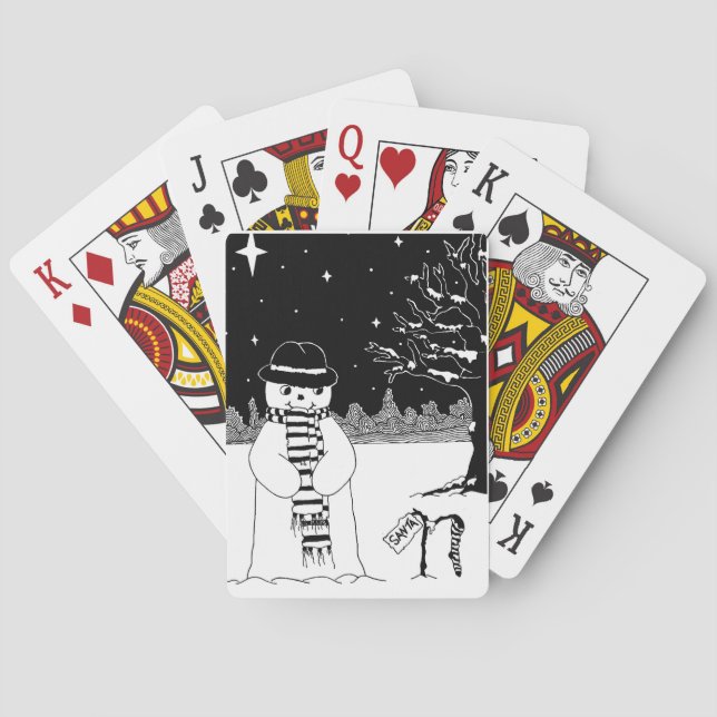 Baralho pintura branca e preta de bonitinho bonitinho de n (Verso)
