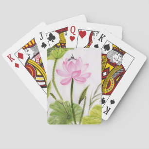Baralho Pintura da aguarela da flor de Lotus 2 2