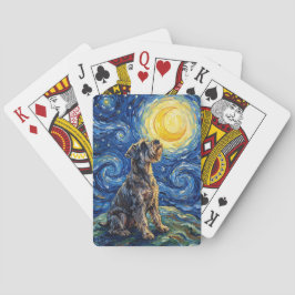 Baralho Pintura da Noite Estrelada com Schnauzer