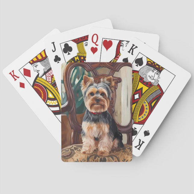Baralho Pintura de adorável Yorkshire Terrier (Verso)