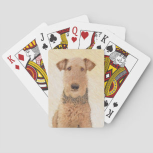 Baralho Pintura de Airedale Terrier - Arte original bonita