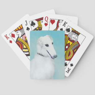 Baralho Pintura de Borzoi (branca) - Arte de Cachorro Orig