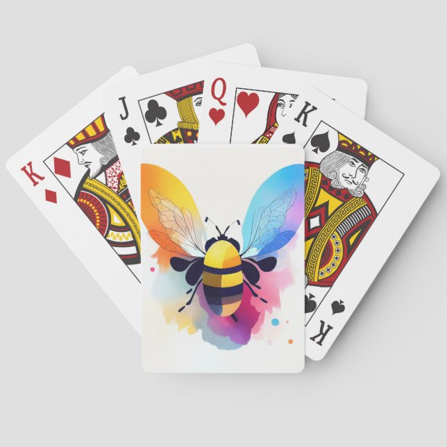 Baralho Pintura de cores de animais da raça "Bee Wild Natu (Verso)