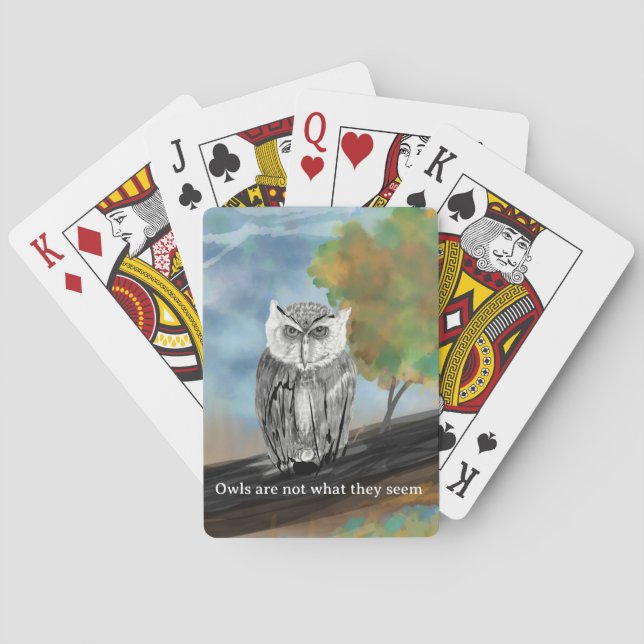 Baralho Pintura de Coruja Sazonal em Maravilhas da Naturez (Verso)