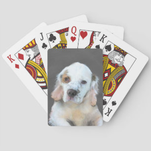 Baralho Pintura de Espanhol Clumber - Arte de Cachorro Ori