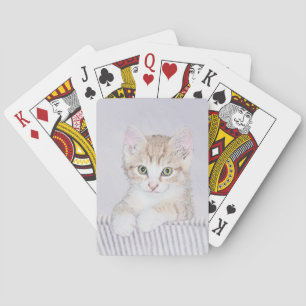 Baralho Pintura de Kitten Orange Tabby - Arte Original par