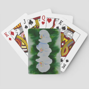 Baralho Pintura de orquídea branca Elegante tropical