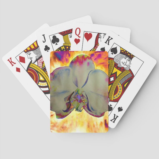 Baralho Pintura de orquídea Elegante de abstrato de aquare (Verso)