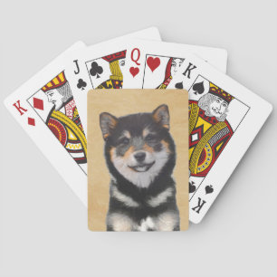 Baralho Pintura de Shiba Inu (preto e Tan) - arte do cão