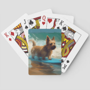 Baralho Pintura de Surf na Praia do Terrier Australiano