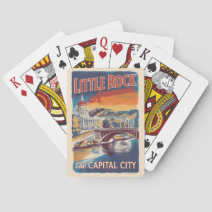 Baralho Pintura de Viagem de Little Rock Arkansas Vintage