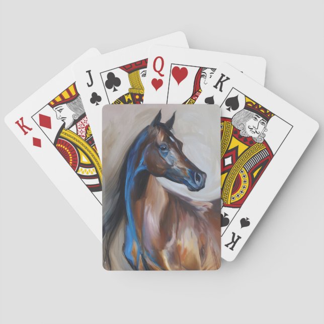 Baralho Pintura do cavalo árabe (Verso)