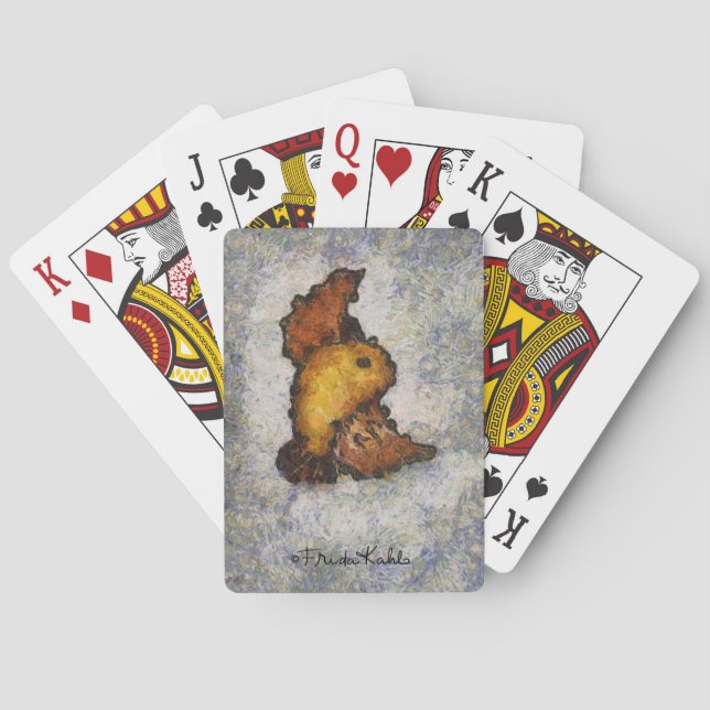 Baralho Pintura do pássaro do Monet-Estilo de Frida Kahlo (Verso)