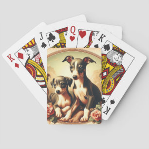 Baralho Pintura em Greyhound Italiano, Cute Vintage