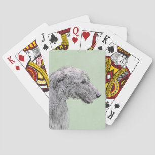 Baralho Pintura em Wolfhound Irlandês - Arte em Cachorro O