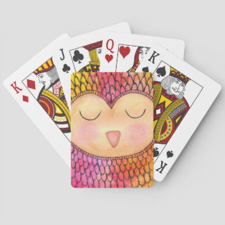 Baralho Pintura Mista Mista Moderna Funky Sleepy Owl