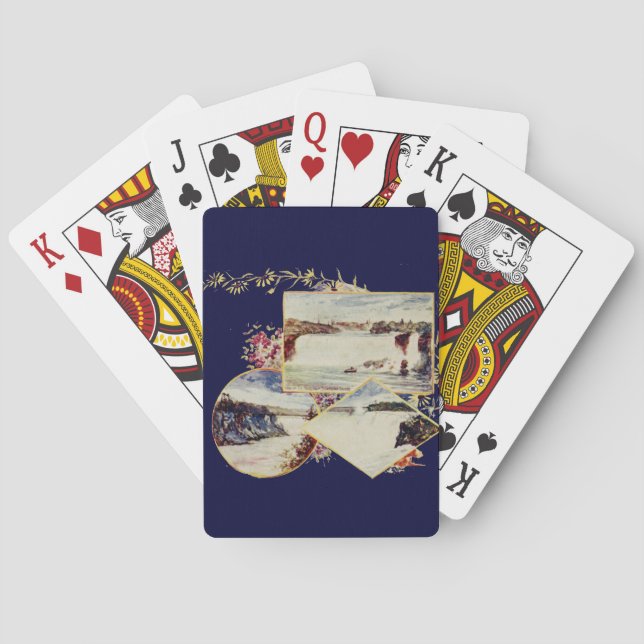 Baralho Pinturas de Niagara Falls do vintage (Verso)