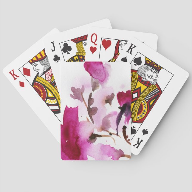 Baralho Pinturas florais abstratas 4 da aguarela (Verso)