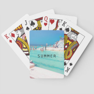 Baralho Piscina do Oceano de Praia Azul Aqua Pessoal