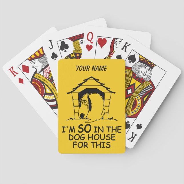 Baralho Placas de jogar a cores personalizadas da CASA DOG (Verso)