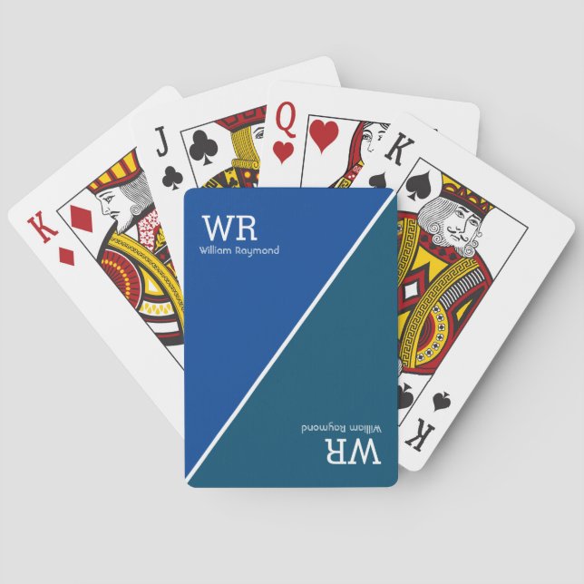 Baralho Placas de jogar dois tons de meia azul (Verso)
