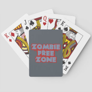 Baralho Placas de jogar personalizadas Zombie Free Zone