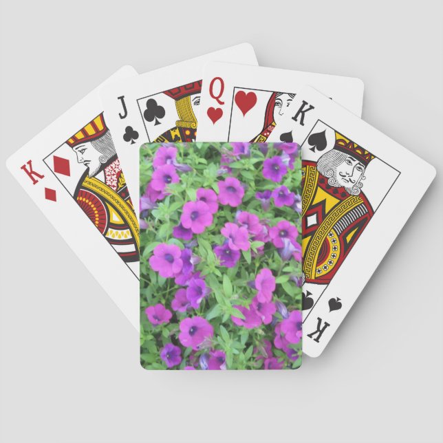 Baralho Placas de jogar Petunias Roxas (Verso)
