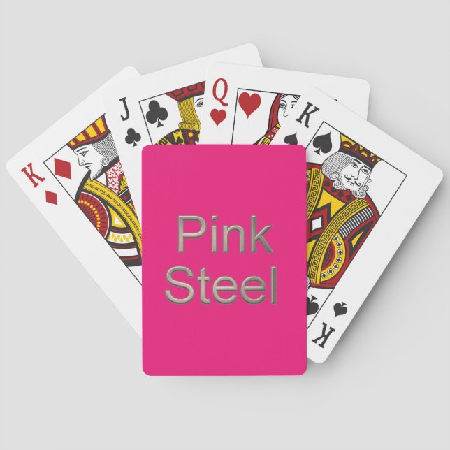 Baralho Placas de jogar Poker, de aço rosa (Verso)