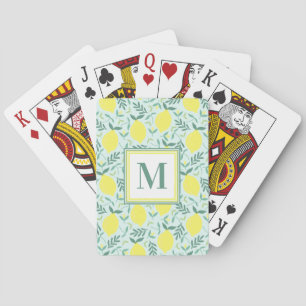 Baralho Placas de jogo com modelo de monograma botânico d