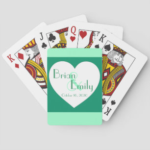 Baralho Placas de jogo para casamento de cor branca e verd