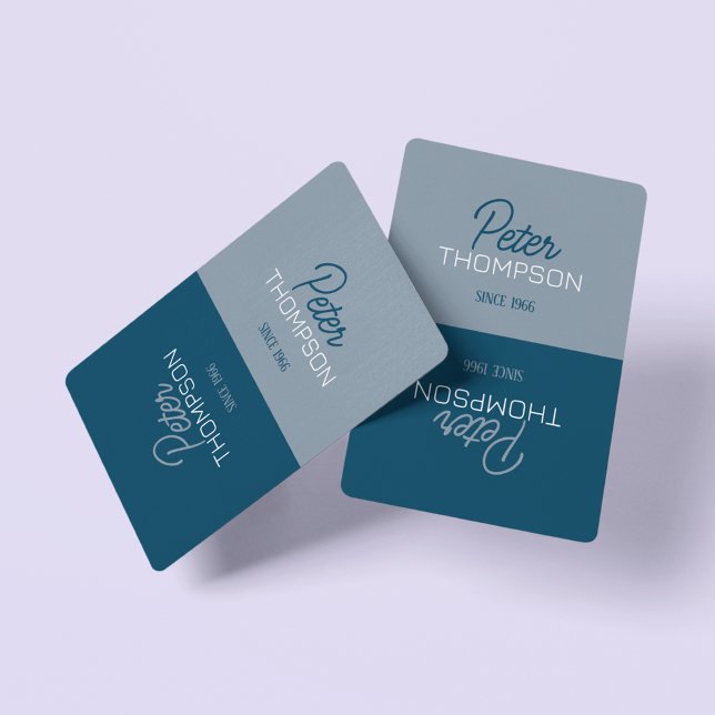 Baralho Placas de reprodução azuis de 2 tons com placas de (modern two-tone blue custom cards)