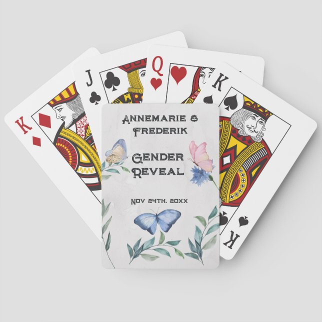 Baralho Placas de Reprodução Clássicas de Aquarela Floral (Verso)