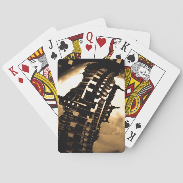 Baralho Placas de Reprodução Clássicas Steampunk Douradas (Verso)