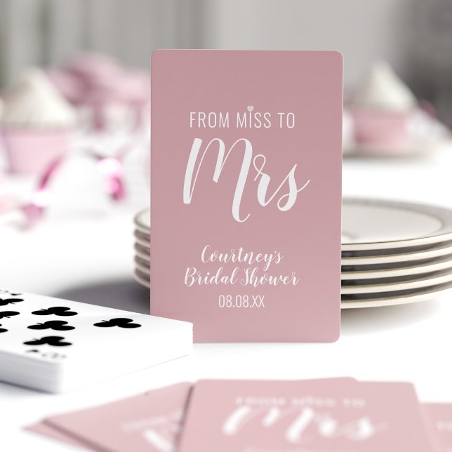 Baralho Placas de Reprodução de Chá de panela Rosa Persona (Perfect playing cards for your bridal shower. Just add your details)