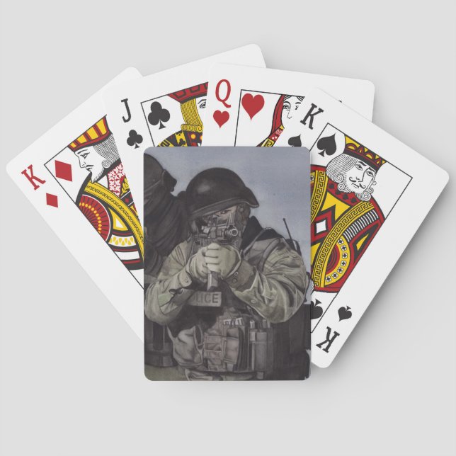 Baralho Placas de Reprodução de EQUIPE SWAT, todas arrumad (Verso)