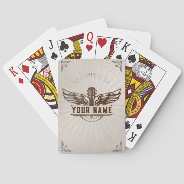 Baralho Placas De Reprodução Personalizadas Do Guitarrista (Verso)