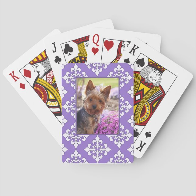 Baralho Placas Fleur de Lis Roxas para Personalizar com Fo (Verso)