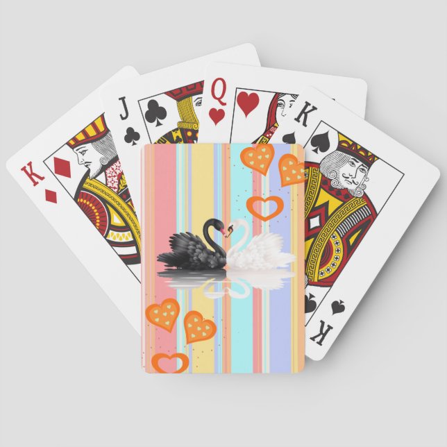 Baralho Placas Tocando Traços Laranja Corações Laranja (Verso)
