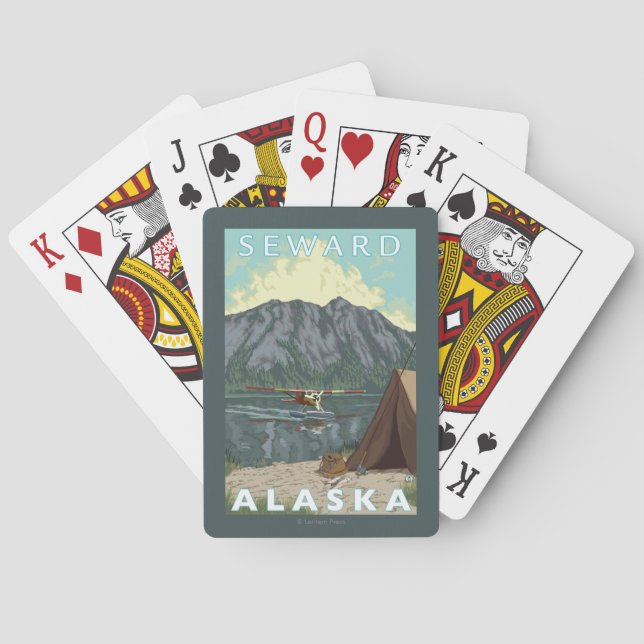 Baralho Plano de Bush & pesca - Seward, Alaska (Verso)
