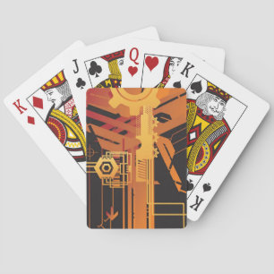 Baralho Plano de fundo de meio-tom técnico