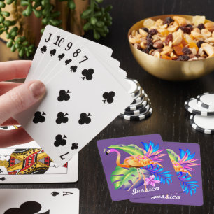 Baralho Plantas Tropicais e Flamingo Purple Personalizadas