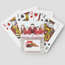 Baralho Plataforma de cartão com fotos de madeira rústica