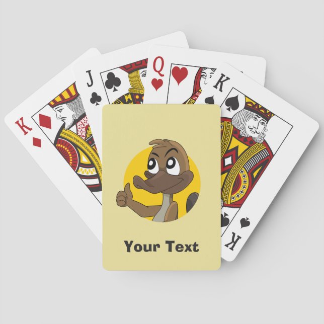 Baralho Platypus giving thumbs up cartoon playing cards (Verso)