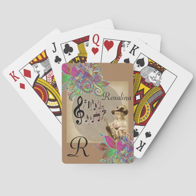 Baralho Play Card Deck Victorian Music Floral (Verso)