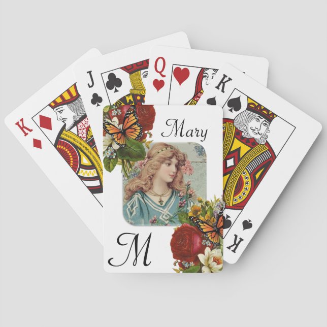 Baralho Play Card Deck Victorian Woman Floral (Verso)