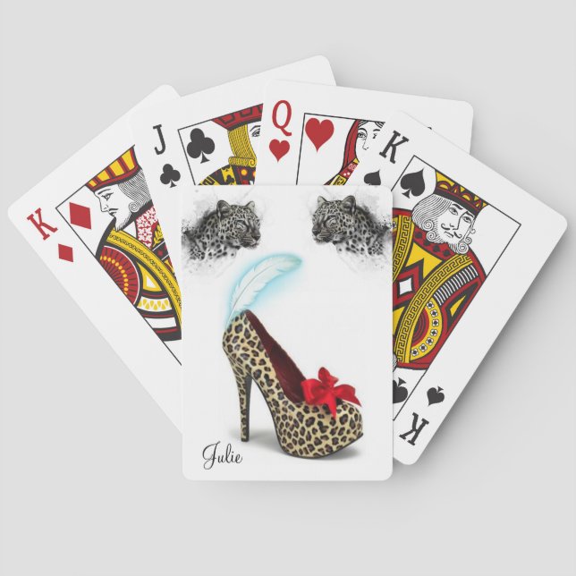 Baralho Playing Card Deck Leopard Heels (Verso)
